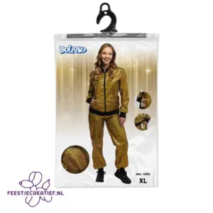 Trainingspak Disco diamond babe goud (XL)