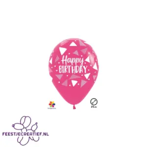 Happy birthday ballonnen - latex - multicoler- triangles