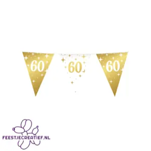 Vlaggenlijn Fancy - 60 jaar - Wit-Goud