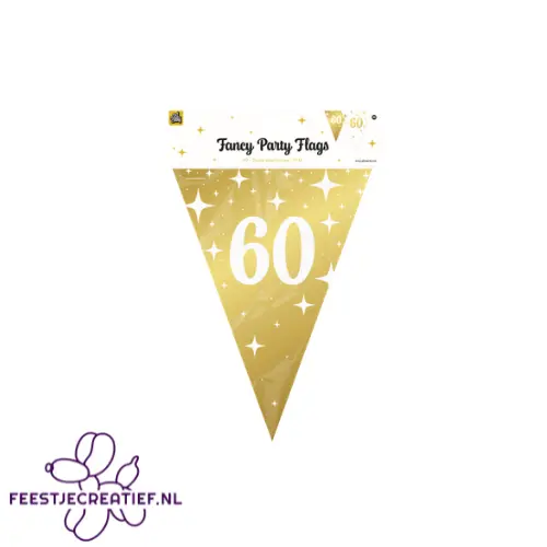 Vlaggenlijn Fancy - 60 jaar - Wit-Goud 3 Vlaggenlijn Fancy - 60 jaar - Wit-Goud - Afbeelding 3