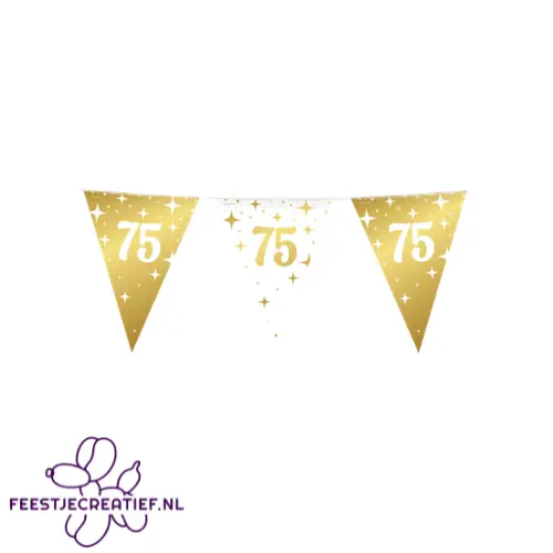 Vlaggenlijn Fancy - 75 jaar - Wit-Goud 1 Vlaggenlijn Fancy - 75 jaar - Wit-Goud