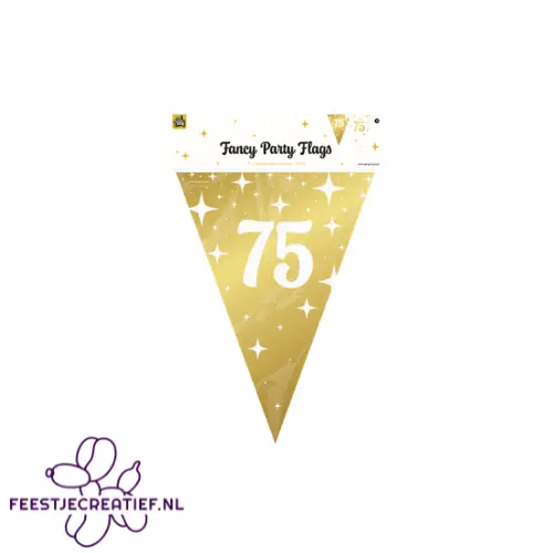 Vlaggenlijn Fancy - 75 jaar - Wit-Goud 2 Vlaggenlijn Fancy - 75 jaar - Wit-Goud - Afbeelding 2