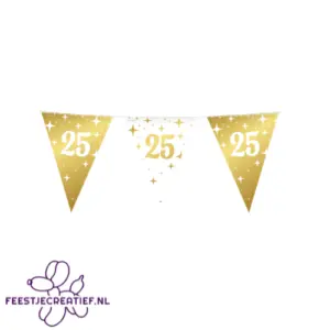 Vlaggenlijn Fancy - 25 jaar - Wit-Goud