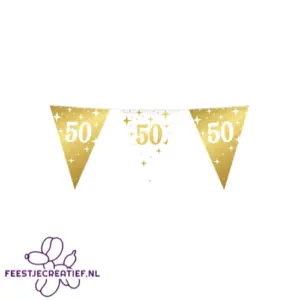 Vlaggenlijn Fancy - 50 jaar - Wit-Goud