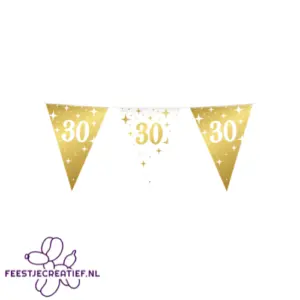 Vlaggenlijn Fancy - 30 jaar - Wit-Goud