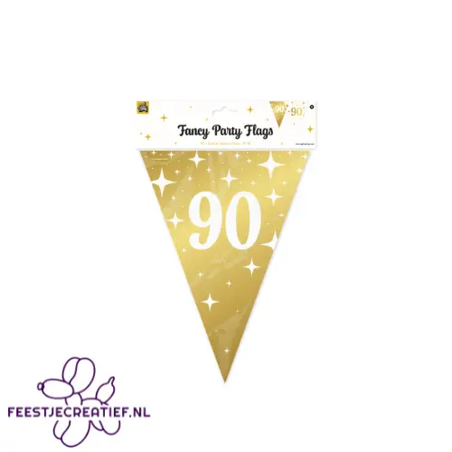 Vlaggenlijn Fancy - 90 jaar - Wit-Goud 3 Vlaggenlijn Fancy - 90 jaar - Wit-Goud - Afbeelding 3
