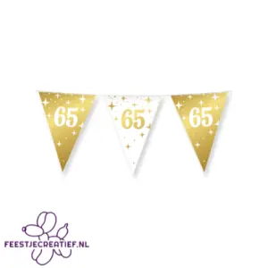 Vlaggenlijn Fancy - 65 jaar - Wit-Goud