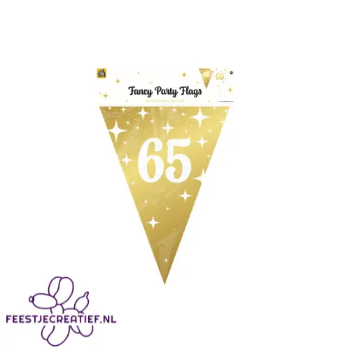 Vlaggenlijn Fancy - 65 jaar - Wit-Goud 2 Vlaggenlijn Fancy - 65 jaar - Wit-Goud - Afbeelding 2