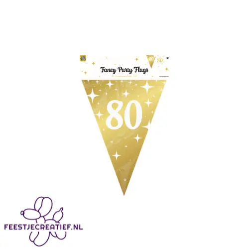 Vlaggenlijn Fancy - 80 jaar - Wit-Goud 2 Vlaggenlijn Fancy - 80 jaar - Wit-Goud - Afbeelding 2