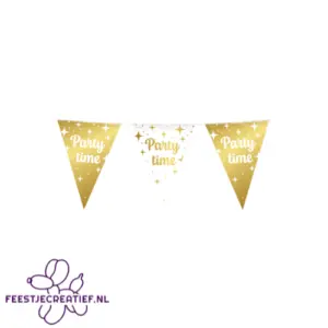 Vlaggenlijn Fancy - Party time - Wit-Goud