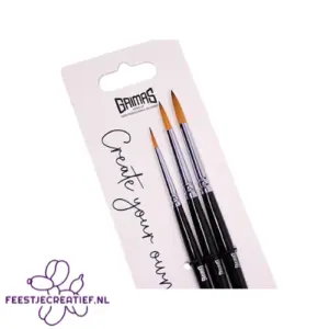 Grimas Schmink kwasten set – 3 stuk