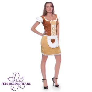 Dirndl jurkje Classic bruin maat S/M (36-38)