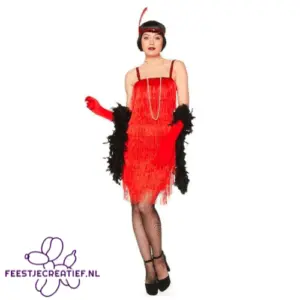 Flapper jurk rood - XS