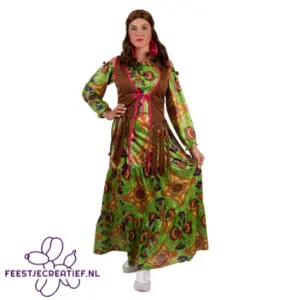 Hippie jurk lang dames Freya - Maat 38