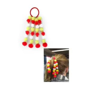 Versiering Carnavals jas 9 Haar elastiek pompom Oeteldonk
